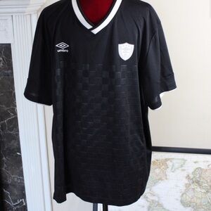 Umbro Black Jersey V-Neck Athletic Shirt